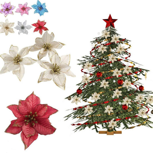 13cm 20 Christmas Flowers Christmas Ornaments Simulation Christmas Flowers - aonal