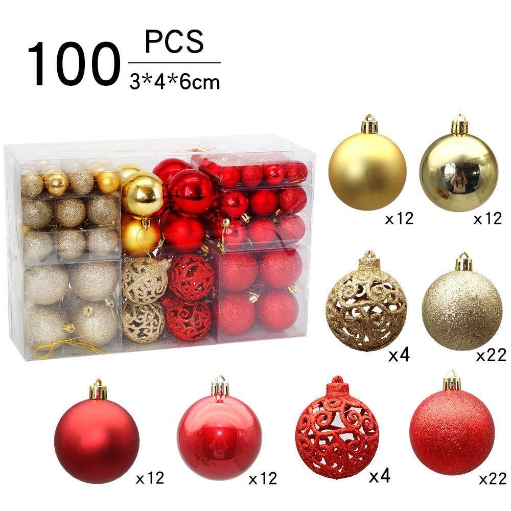 100pcs Christmas Ball Christmas Tree Decoration Pendant Christmas Decoration - aonal
