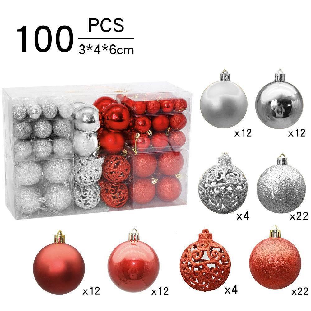 100pcs Christmas Ball Christmas Tree Decoration Pendant Christmas Decoration - aonal