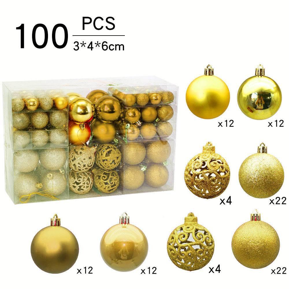 100pcs Christmas Ball Christmas Tree Decoration Pendant Christmas Decoration - aonal