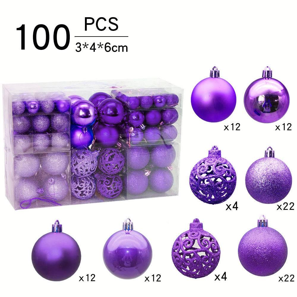 100pcs Christmas Ball Christmas Tree Decoration Pendant Christmas Decoration - aonal