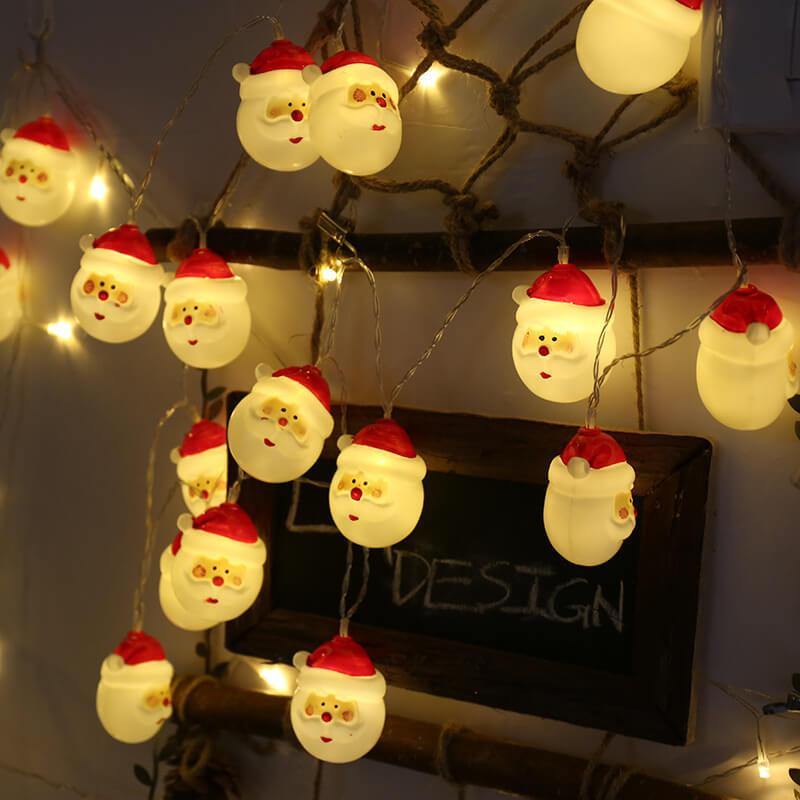 1.5 Meters 10 Lights Christmas Snowman Battery String Lights Christmas Santa Decoration Lights - aonal